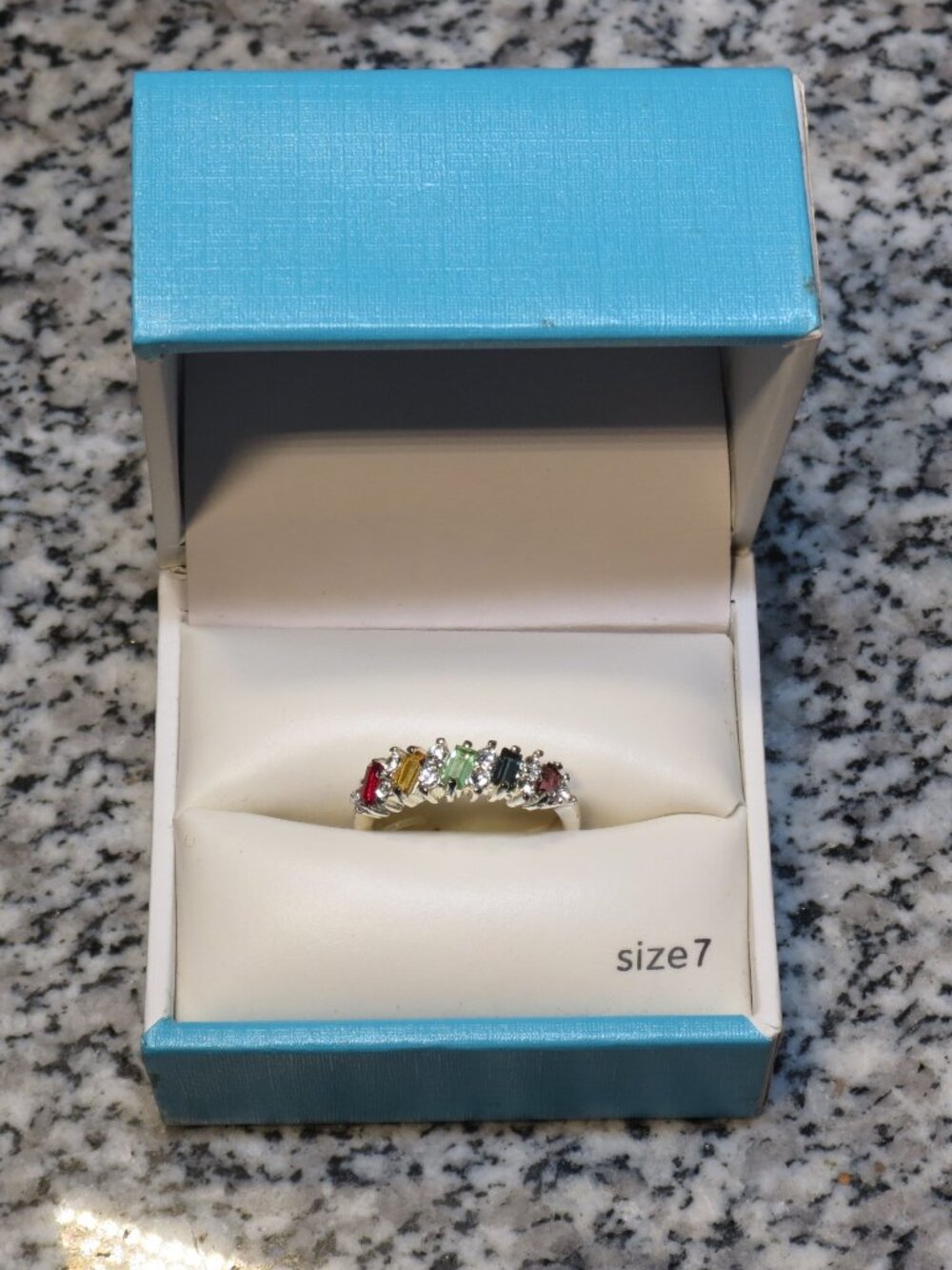 New in Box/Never Worn City x City Silverplated Ring Size 7 Multicolor Stones